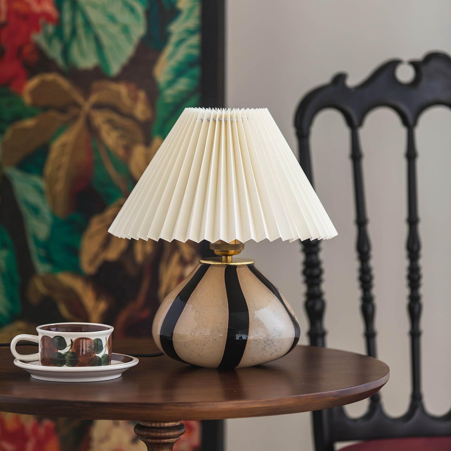Lampe de table plissée Melrieno
