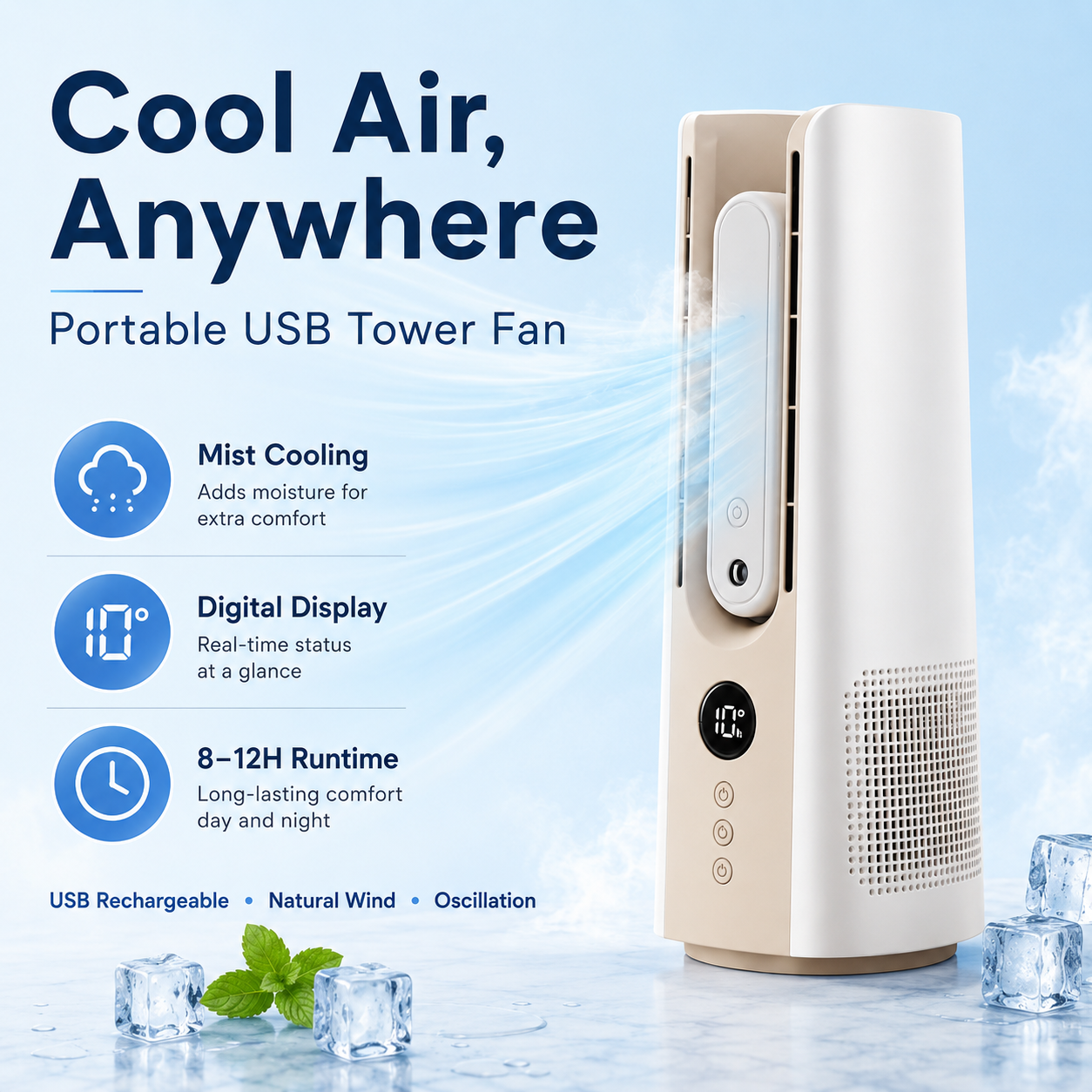 Ventilateur colonne portable Froova