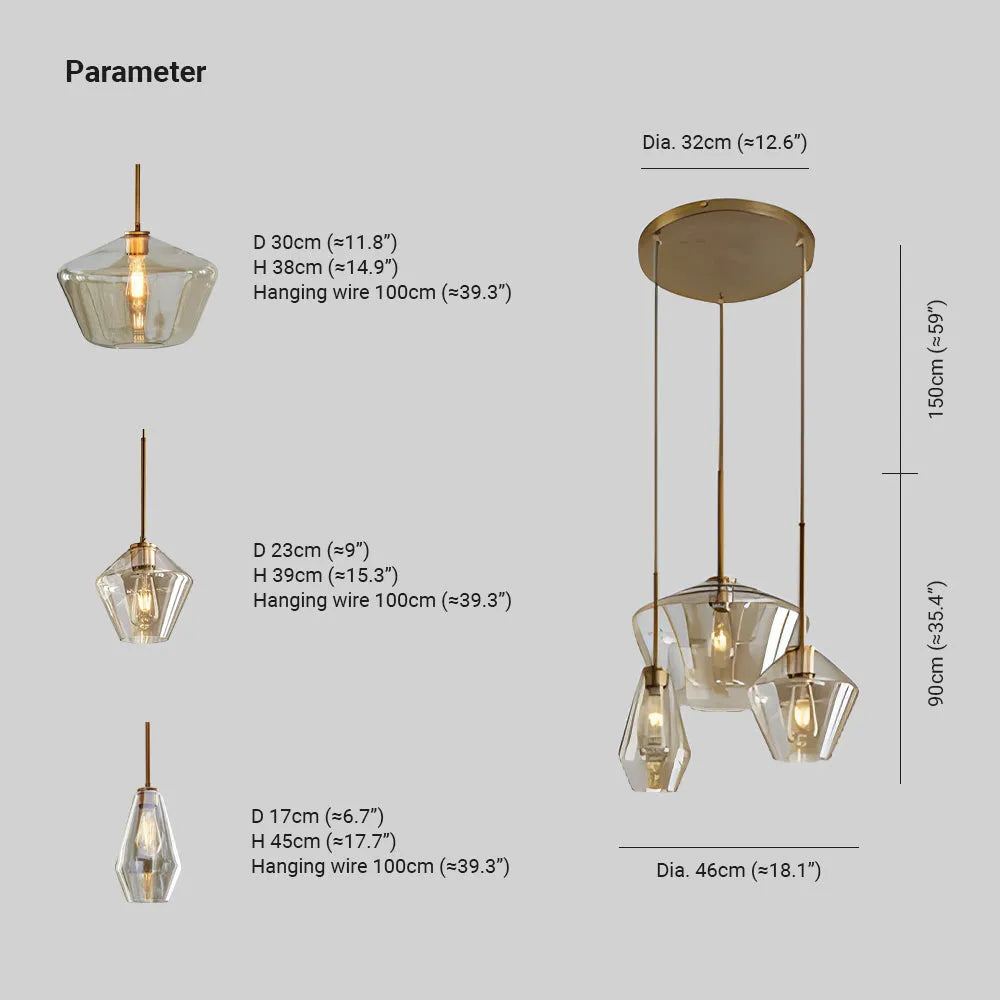 Suspension diamant Bonella