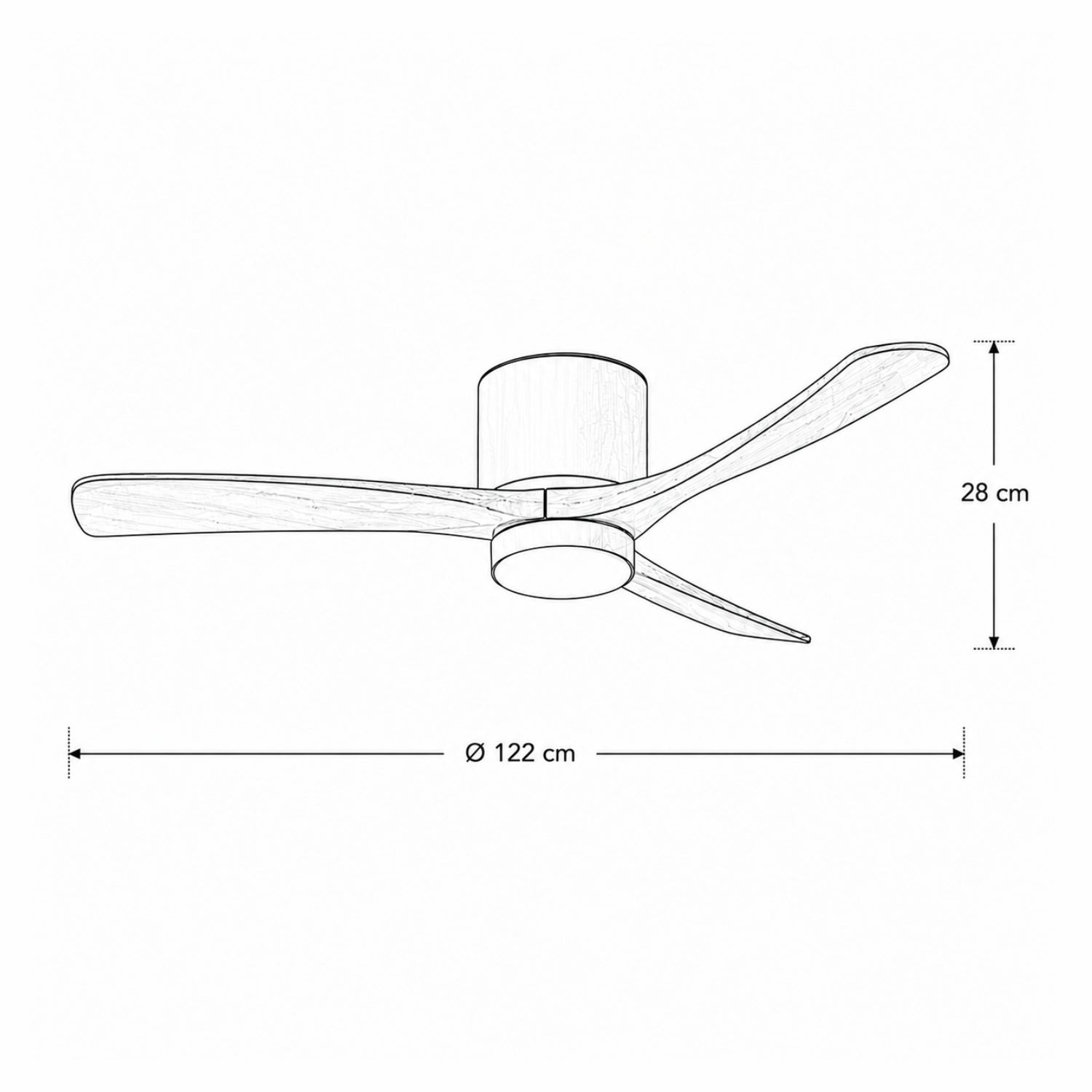 Ventilateur de plafond Soranne en bois