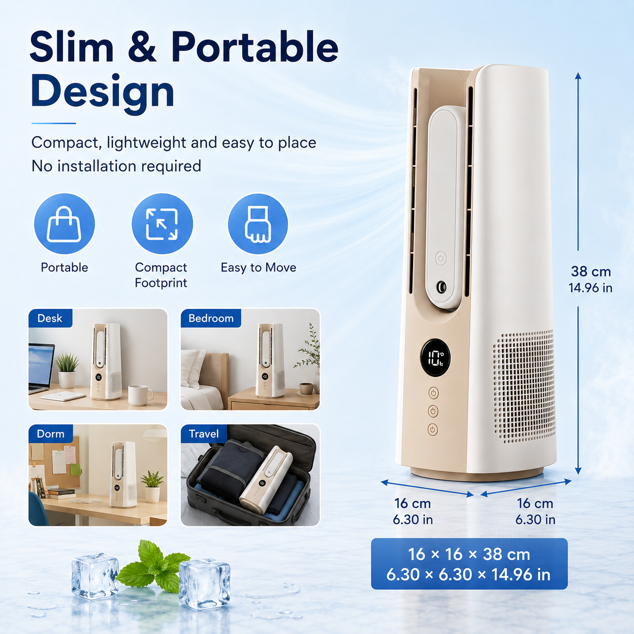 Ventilateur colonne portable Froova