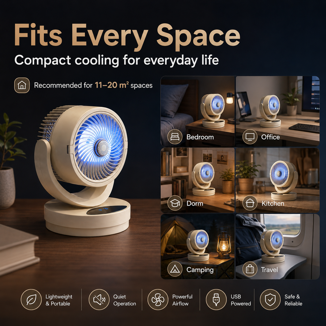 Ventilateur de table extérieur Ruquinaris