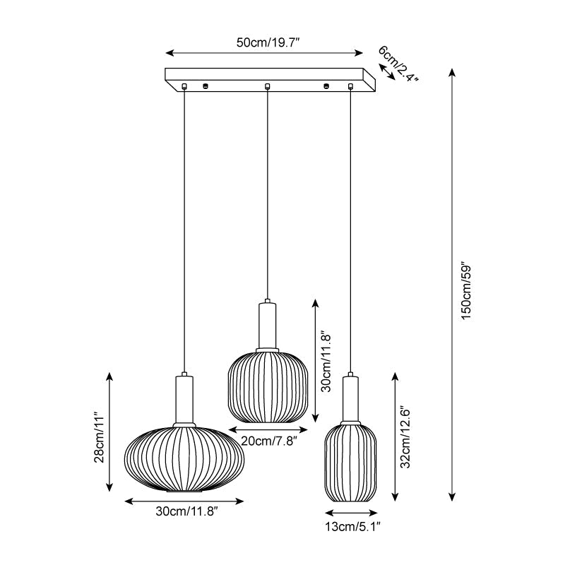 Suspension cannelée Zeinora