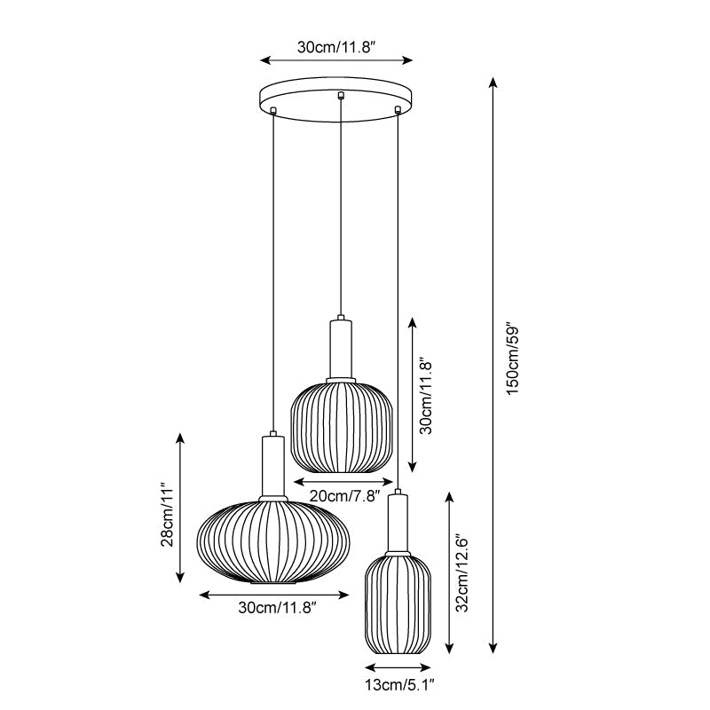 Suspension cannelée Zeinora