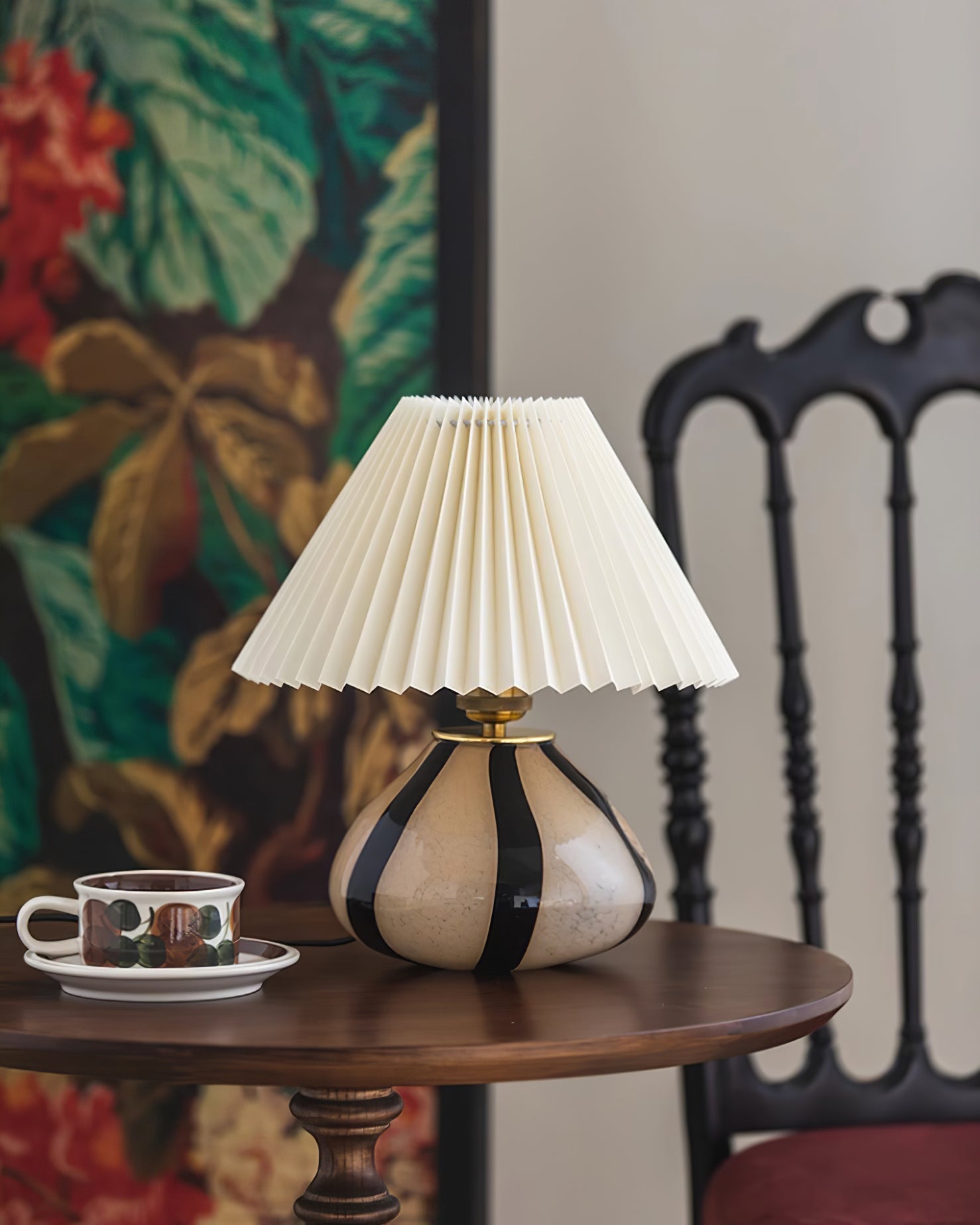 Lampe de table plissée Melrieno