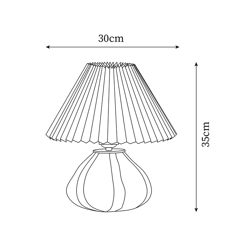 Lampe de table plissée Melrieno