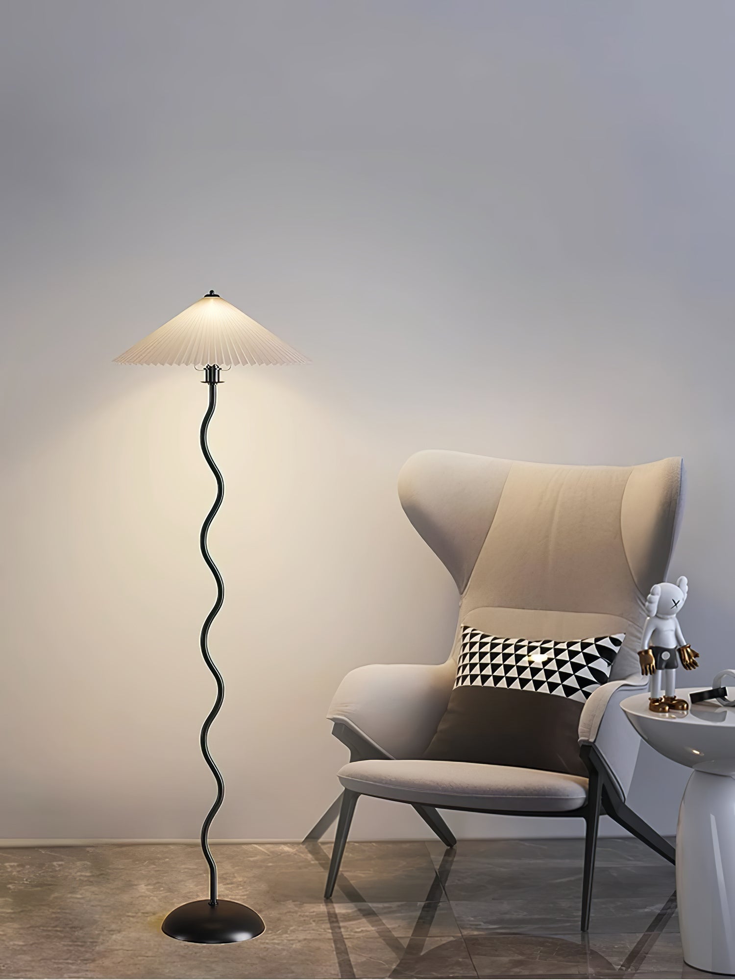 Lampadaire ondulé Semirélle